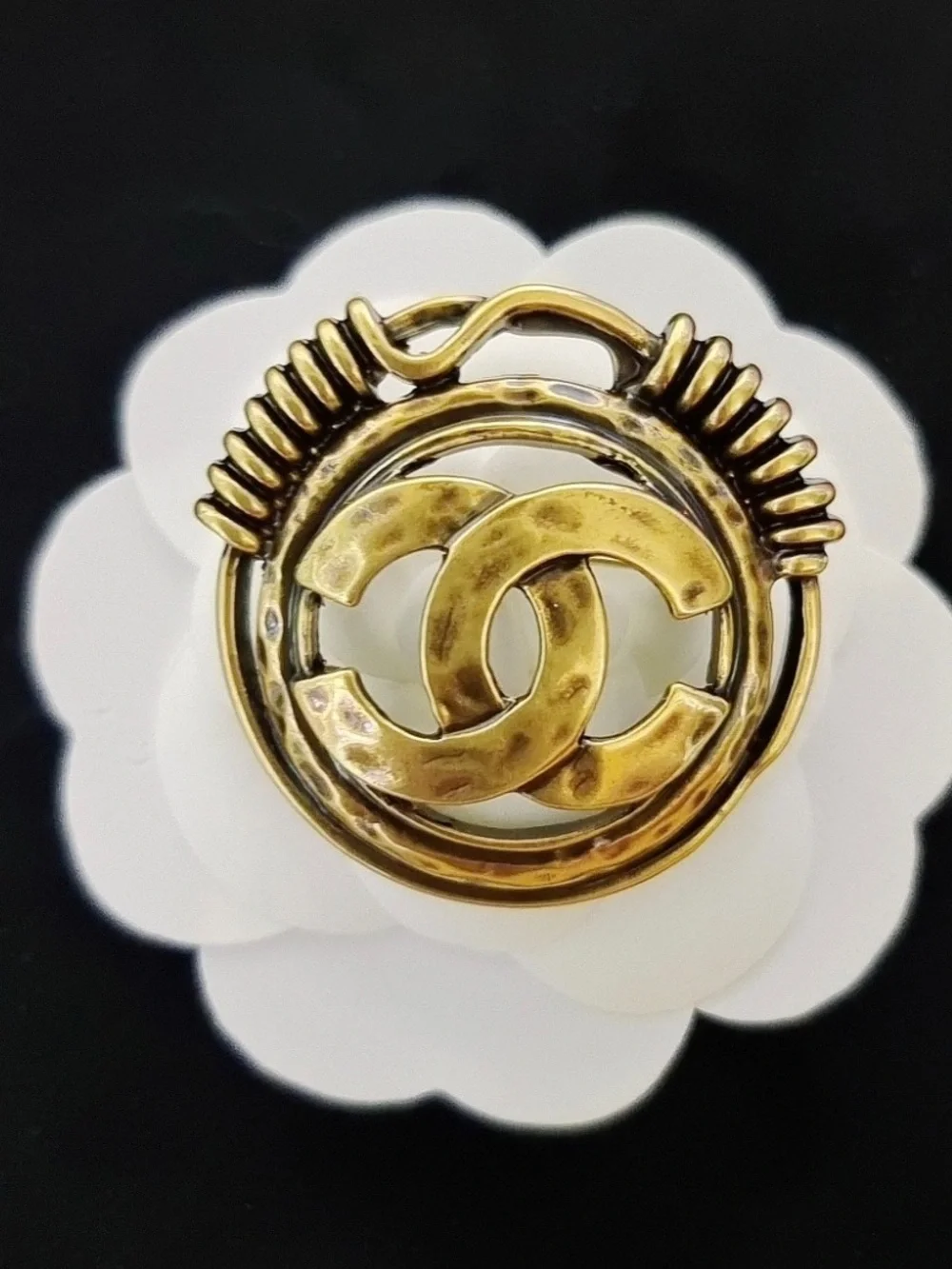 Double C Designer Vintage Letter Logo Brooch